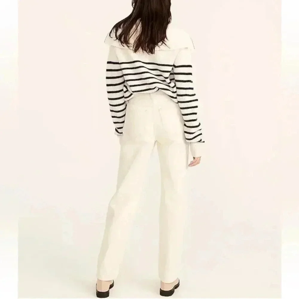 J. Crew Slouchy Boyfriend Jean in Ecru Natural 100% Cotton Size 24 NWT